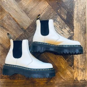 2976 Quad Dr. Martens White Chelsea Boot
